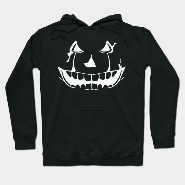 Evil Pumpkin Face Halloween Hoodie by Korry